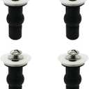 Toilet Seat Hinge Bolt Screws 4 Pack Toilet Seat Top Fixing Part Expanding Rubber Bolts with Metal Washers Universal Cover Screws for Top Mounting Hinges