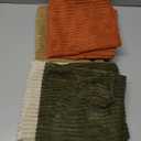 Topfinel Fall Burnt Orange Decorative Throw Pillows Covers 18x18 Inch Set of 4,Yellow Green Gradient Series Corduroy Striped Square Pillow Case,Western Modern Cushion Cover for Couch Sofa Bedroom