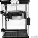 West Bend Stir Crazy Movie Theater Popcorn Popper, Gourmet Popcorn Maker Machine with Nonstick Popcorn Kettle, Measuring Tool and Popcorn Scoop for Popcorn Machine, 4 Qt., Black