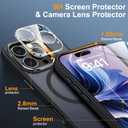 Magnetic & Stand for iPhone 16 Pro Max Case with 9H Screen & Lens Protector[Fit for Magsafe][Metal Kickstand][Colorful Frame] Translucent Matte Back Skin-Touch Phone Case for iPhone 16 Pro Max