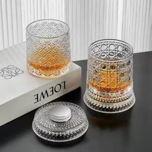 TarnorLer Rotating Whiskey Cup With Led Lamp Holder Suitable For Bourbon Whiskey, Scotch Whiskey Cocktails Unique Gift For Men'S Dad And Husband Bartenders Cool Bar Accessory For Home Bars