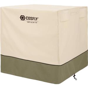 COSFLY Air Conditioner Cover for Outside Units-Durable AC Cover Square Fits up to 32 x 32 x 36 inches (Beige)