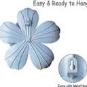 Metal Flower Wall Sculpture, 9.5" Rustic Modern Artwork Distressed 3D Layered Vintage Iron Flower Wall Hanging Accent for Indoor Kitchen, Bedroom Living Room Office Outdoor Garden Patio Decor (Blue)