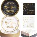 Winoo Design 100PCS Bulk New Year Plates and Napkins Party Supplies - Serves 50PK- 2026 Happy New Year Eve Party Decor Decorations Party Favors
