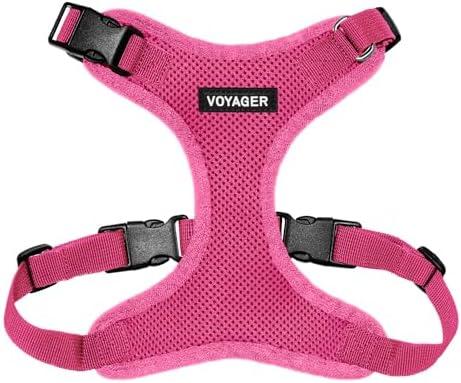 Voyager Step-in Lock Pet Harness - All Weather Mesh, Adjustable Step in Harness for Cats and Dogs by Best Pet Supplies - Fuchsia, M