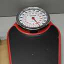 Salter Pro-Helix Professional Oversized Bathroom Scale with Black/Red Powder-Coated Steel Coated Base, Anti-Slip Bath Mat, 400 LB Capacity, Analog Scale, 18.25 x 13.0 Inch, Black/Red