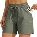 Willit Women's 5" Hiking Shorts Golf Athletic Outdoor Shorts Quick Dry Workout Summer Water Shorts with Pockets XL