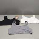 Hanes Women's Scoopneck Cotton Bralette Crop Top (3 Pack), Size XL