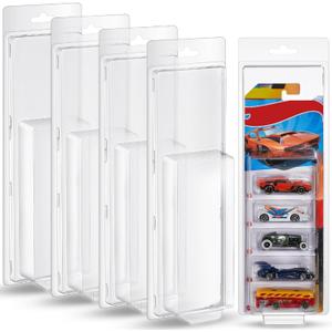 Wesiti Set of 5 Diecast Blisters 5 Cars Compatible with Hot Wheels Protector Case Clear Storage Case for Mainline