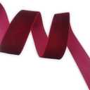 KLTRIBBON Nylon Velvet Ribbon Single Faced,1 Inch X 25Yards Spool (Wine)