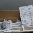 Flower Display Stand with Buckets Wedding Flower Cart with Wheels, White Flower Pot Stand, Moving Florist Bouquet Shelf for Weddings Party Bridal Shower Event Patio Garden Living Room Decor (16.54"L x 12.6"W x 31.5"H)