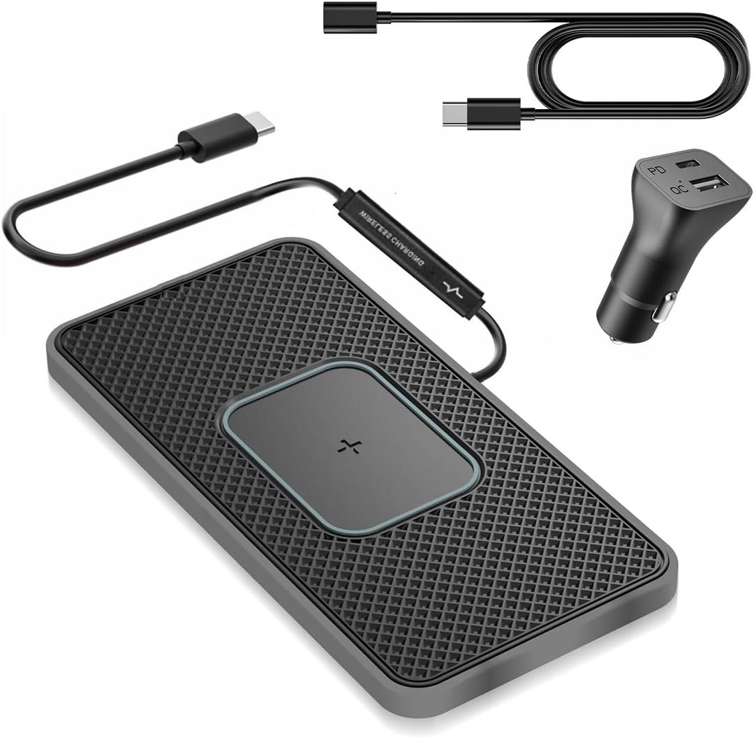 Wireless Charger Car Charging pad 15W Wireless Phone Charger Fast Non Slip Cell Phone Cordless Charging mat Compatible with iPhone 11/12/12/14/15 Galaxy S21/S22/S23/24 NOTE10(C1Pro 30cm Cable) Wireless Charger Car Charging pad 15W Wireless Phone Charger Fast Non Slip Cell Phone Cordless Charging mat Compatible with iPhone 11/12/12/14/15 Galaxy S21/S22/S23/24 NOTE10(C1Pro 30cm Cable)