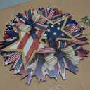 250th Anniversary Patriotic Star Wreath, 15.7'' Red White and Blue Wreath All-Weather Farmhouse Outdoor Holiday Decoration, Memorial Wreath for Front Door, 4th of July Garland for Home Wall Porch