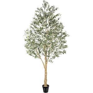 Realead Artificial Olive Tree 10 Feet, Large Fake Olive Tree with Natural Wood Trunk and Lifelike Fruits, Tall Faux Olive Tree 10ft for Home Office Decor
