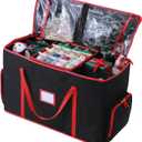 Large 2-in-1 Christmas Ornament Storage Box - High Capacity Storage, Easy Organization Protect Your Holiday Decorations (Black)