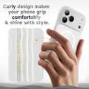 for iPhone 17 Pro Case for Women Girls,Compatible with MagSafe,Camera Control,Full Camera Protection, Cute Wave Magnetic Phone Case for iPhone 17 Pro,Frosted Clear