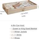 Berdeng 3 Pack Under Bed Storage Containers, Low Profile Underbed Shoes and Clothes Storage Organizer with Sturdy Sidewalls/Bottom, Large Dorm Storage Bins,33 * 17 * 4.5 inches,45L