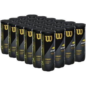 WILSON US Open Tennis Balls - Extra Duty, 24 Can Case (72 Balls), 24-3 Packs