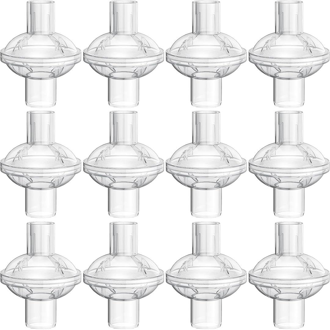 12-pack CPAP Inline Filter, Universal Inline CPAP Filter Compatible with BiPAP Machines ResMed,Dreamstation Standard, Any CACP Machine Size 22mm and 25mm Tube