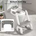 DEEKI Potty Training Seat Upgrade 2 in 1 Toddler Training Toilet Chair Potty Seat with Step Stool Ladder for Baby Kids Boys Girls(Grey)