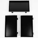 Set of 3 Black Metal Replacement Trays, 8×14 Inch Modular Shelving Accessories, Heavy-Duty Steel Organization Trays for Storage Racks