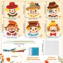 4 x 3sscha 12 Packs Fall Scarecrow Poking Craft Kit - Thanksgiving Creative DIY Foam Poke Fabric Art Set for Kids Make Your Own Autumn Card Party Decoration Gift School Classroom Rewards Activity Supplies