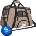 PetAmi Airline Approved Pet Carrier for Cat, Soft Sided Dog Carrier for Small Dog, Cat Travel Supplies Accessories for Indoor Cat, Ventilated Pet Carrying Bag Medium Kitten Puppy, Large Heather Taupe (Large - 19.5"L x 10.2"W x 12"H)