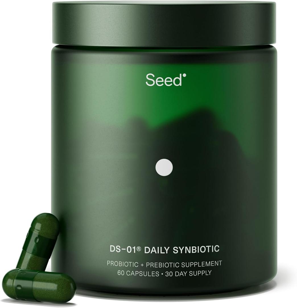 Seed DS-01 Daily Synbiotic - Prebiotic and Probiotic for Women & Men - Digestive Health, Gut Health, Immune Support, Bloating & Constipation Relief - Vegan & Shelf-Stable - 60 Capsules (30-Day Supply) EXP 09/30/2027