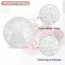 M METERXITY 6-Pack Decorative Ball for Bowls, 3 Inch Mosaic Glass Balls Decorative Glass Orbs for Home Decor/Dining Tables/Wedding Party/Coffee Table/Centerpiece Decor [White]