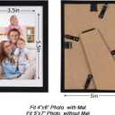 Giftgarden Black 5x7 Picture Frame, Pack of 1, Matted to 4x6 Picture with Mat or Multi 5x7 Photo without Mat, Wall Hanging or Tabletop Display
