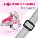 Escape Proof Dog Harness Medium Sized Dog Soft Lightweight Padded Mesh Dog Harness for Medium to Large Dogs, Reflective Adjustable Chest Pet Vest with Handle, Gray/Pink, XL