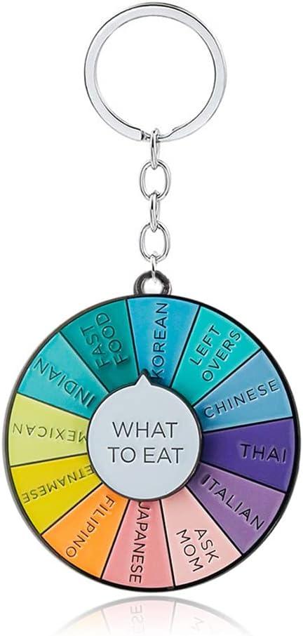 6 x Color Wheel Keychain - What To Eat Spinning Key Chain - Funny Aesthetic Arts Gifts for Artists