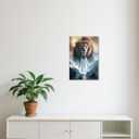 BJYCHG Pictures of Jesus Christ Framed God Lion King Walking on Water Canvas Prints Jesus Christian Painting Religious Artwork Church Office Decor (24L x 16W)