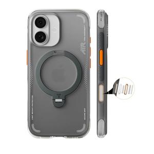 TORRAS Ostand Q3 Air for iPhone 17 Case with 360 Magnetic Stand, Fit for MagSafe, Mil-Grade Drop Tested, Camera Control Button, Shockproof Phone Case for iPhone 17 6.3'', Shadow Black