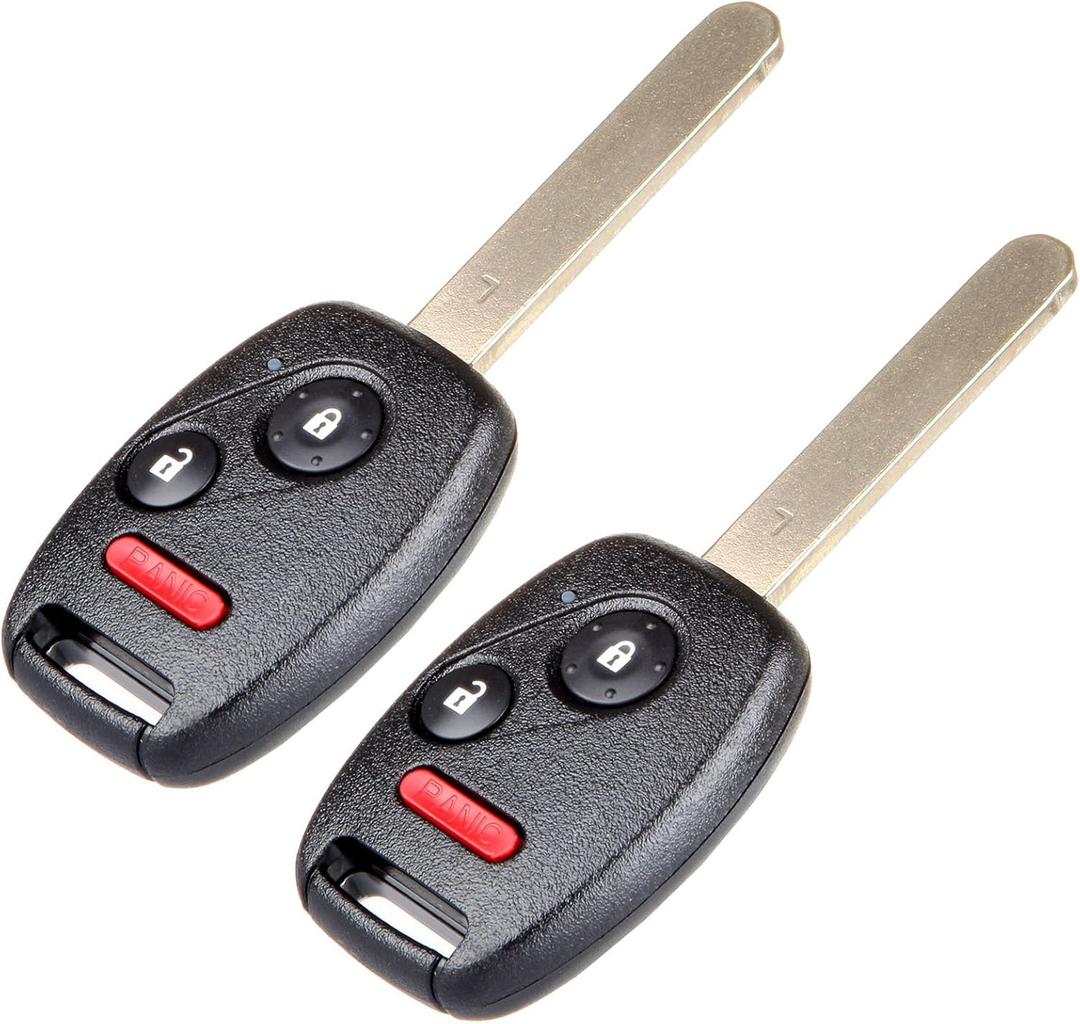 OCPTY 2PCS Black Metal & Plastic Keyless Entry Remote Control Key Fob Transmitter Replacement for 07-13 Honda CRV, 10-11 Accord, 10-12 Insight, 10-13 FIT - Compatible with Passenger Car, SUV