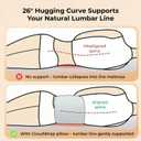 Night Align Support Pillow Lumbar Pillow for Office Chair 360° Active Waist Adjustable Align Lower Back Cushion Breathable Soft Silk Cotton with Ergonomic Curve for Bed Office Chair & Car Seat(L)