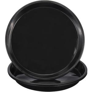 PATIKIL 4 Pack Plastic Plant Saucer, 18 Inch Plant Tray for Pots Round Plant Dish Plant Drip Trays Water Tray for Indoors Outdoors Garden, Black