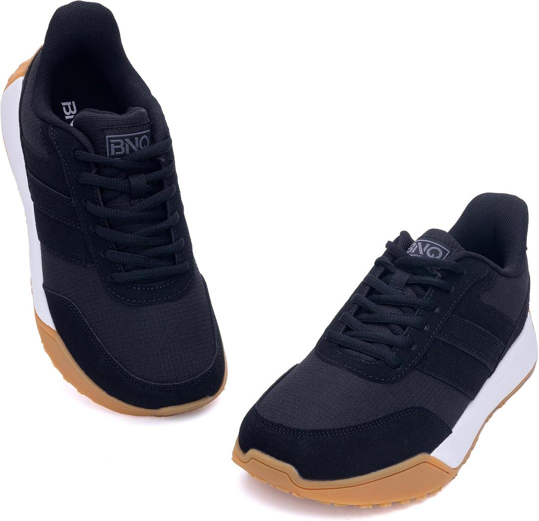 Wide Toe Box Walking Shoes for Women Casual Slip On Arch Support Tennis Sneakers Orthotic Plantar Fasciitis Comfortable Platform Sneakers DarkBlack US Size 8
