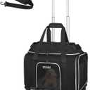 Petskd Top-Expandable Pet Carrier with Wheels 18x11x11 Inches Delta American United Airline Approved, Soft-Sided Carrier for Small Cats Dogs with Locking Safety Zippers and Anti-Scratch Mesh (Black)