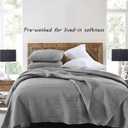 HORIMOTE HOME Quilt Set King Size Grey, Classic Geometric Spots Stitched Pattern, Pre-Washed Microfiber Chic Rustic Look, Ultra Soft Lightweight Quilted Bedspread for All Season, 3 Pieces