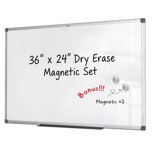 TOWON Magnetic Dry Erase Whiteboard 48x36 in, 4x3 ft, Silver Aluminum