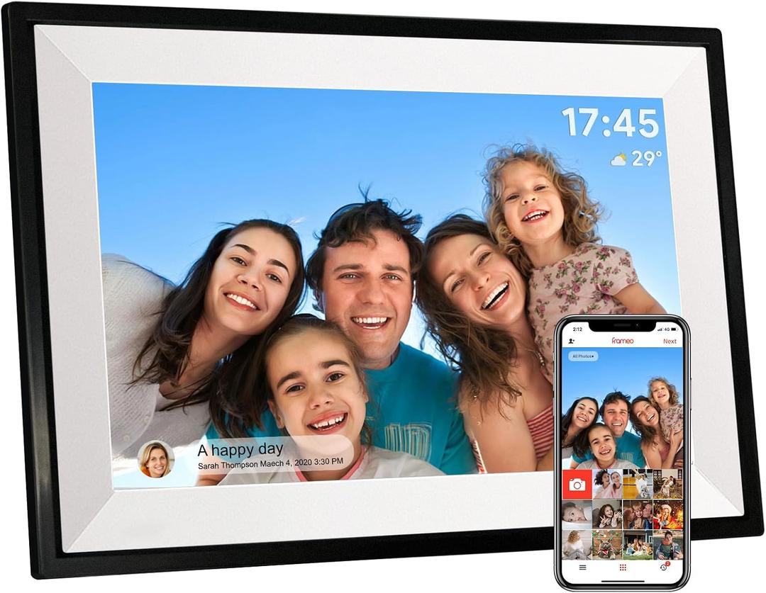 PIPI Vision 10.1 Inch WiFi Digital Picture Frame, Upgraded 32GB Storage,Smart Frameo App, IPS Touch Screen, Easy Setup, Instantly Share Photos & Videos for Mom,Grandparents