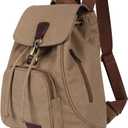 Canvas Fashion Backpacks Purse Casual Outdoor Shopping Daypacks Sports Rucksack Hiking Travel Multipurpose Bag Khaki