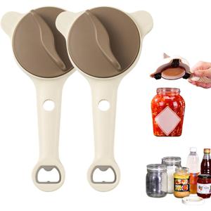 2PCS 2026 New 4-in-1 Jar Opener, Multi-Functional Jar & Bottle Opener for Seniors & Arthritis Sufferers, Adjustable Lid Gripper with Non-Slip Teeth for Kitchen Jars (1-3.5), Cans, Wine Bottles