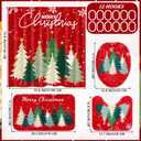 Fanfanwin 4 Pcs Merry Christmas Bathroom Set with 71x71 Inches Christmas Tree Shower Curtain Non-Slip Rugs Toilet Lid Cover and Bath Mat Waterproof Bathroom Decor Accessories Set