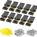 10 Kit 5 Pin Connector, 20-16 AWG Waterproof Electrical Automotive Wire Connector, 1.5mm Series Terminals Male Female Car Connectors Plug Sets