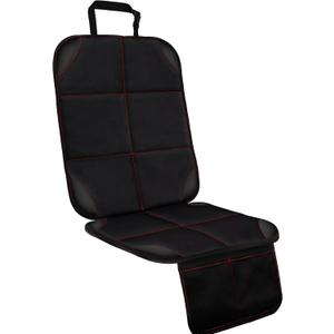 SMART ELF Car Seat Protector, Large Auto Protector for Child Seats with Thickest Padding and Non-Slip Backing Mesh Pockets for SUV, Sedan, Truck, Leather and Fabric - Black