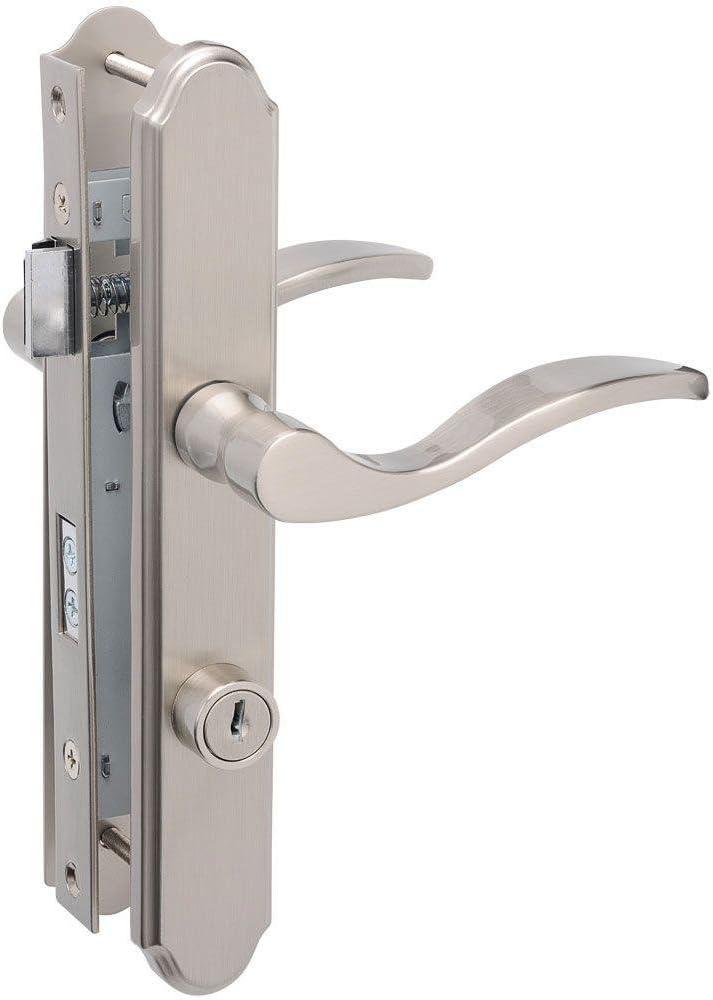 Wright Products - Serenade Mortise Keyed Lever Mount Latch with Deadbolt for Screen and Storm Doors, Satin Nickel (5.12 x 4.5 x 4.5)