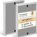 14x20x1 HVAC Filter | MERV8 Aluminum Electrostatic Air Filter Replacement Washable Furnace Filters Reusable Furnace Center AC Filter for Home, 2 PCS