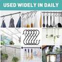 Navona 60 Pcs S Hooks for Hanging Heavy Duty, 3.5-inch Heavy Duty Metal S Hook with Safety Buckle, Suitable for 0.5 inch Rods, S Hook for Hanging Plants, Closet, Kitchen Utensil, Pot, Pan, Bags